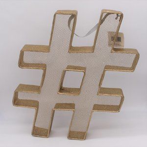 Hudson 43 Wall Décor Gold Sparkle # Hashtag Sign
